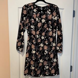 41 Hawthorn Black and Pink Floral Long Sleeve Dress